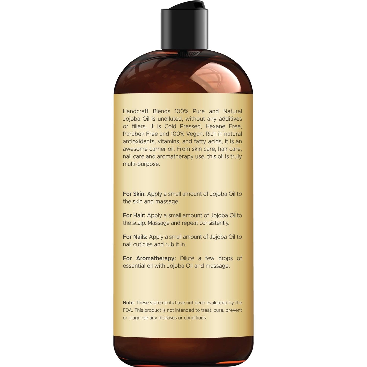 Buy now Handcraft Blends Jojoba Oil | 100% Pure and Natural | Ayurvedic Skin Care | Premium Grade Carrier Oil | Face | Skin | Hair | Massage | Cold-Pressed | Hexane-Free | 16 Fl Oz at indiglob india