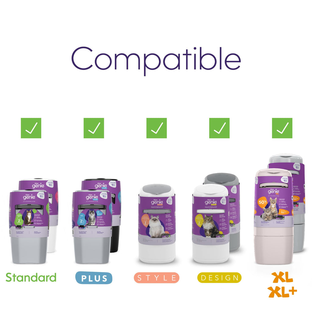Litter Genie Refill Bags | Standard 3-Pack, 28 total ft | Up to 6 Months of Supply | Ultimate Odor Control Cat Litter Bags