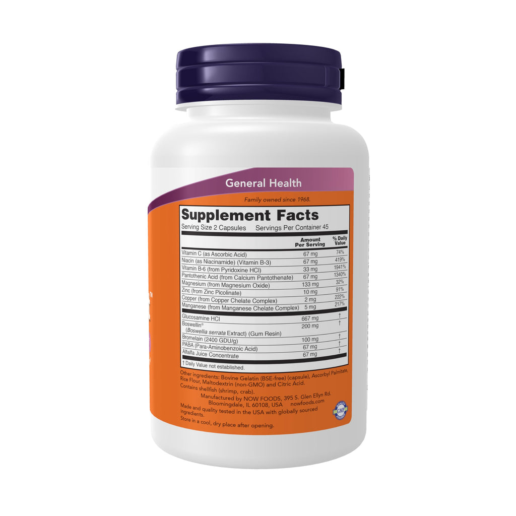Buy now NOW Foods Supplements, Joint Supportâ„¢ with Glucosamine, BoswellinÂ® and Sea Cucumber, 90 Capsules at indiglob india