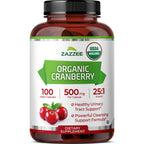 Zazzee USDA Organic Cranberry 25:1 Extract, 500 mg per Capsule, 60 Capsules | Vegan, 2 Month Supply, Certified Kosher, Vaccinium Macrocarpon, Non-GMO, Made in the USA