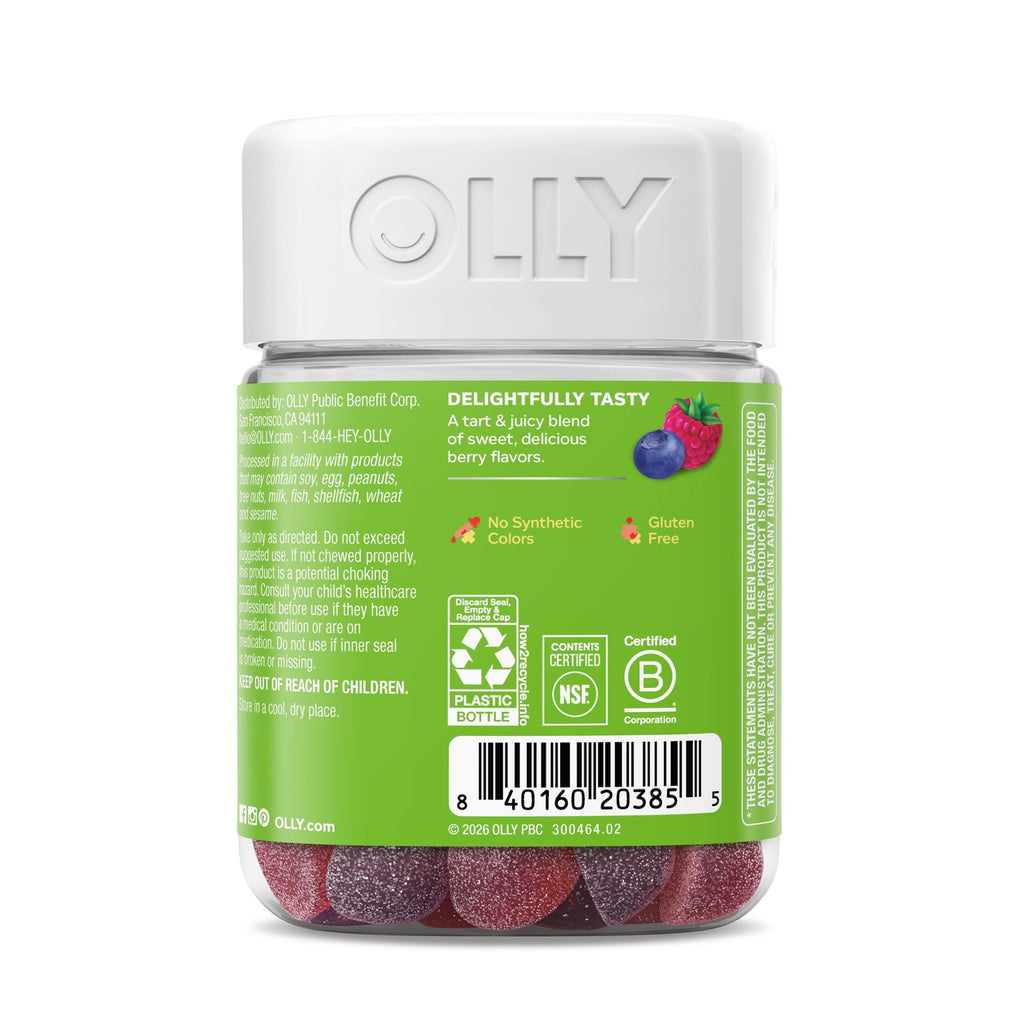 OLLY Kids Friendly Fiber Gummy, Digestion Support* Dietary Fiber - 50 Count