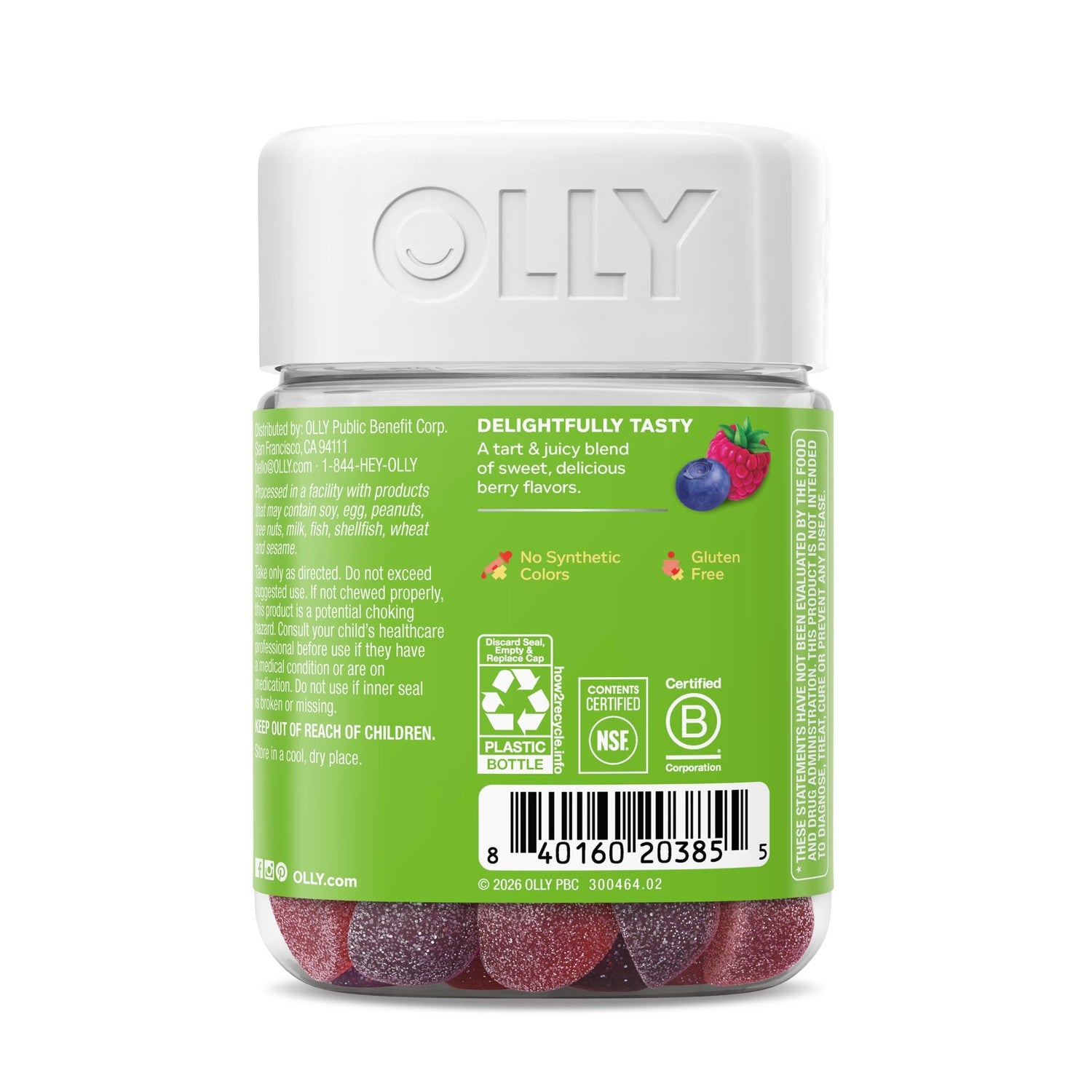 OLLY Kids Friendly Fiber Gummy, Digestion Support* Dietary Fiber - 50 Count