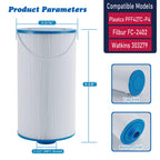 303279 Hot Tub Filter Replaces Filbur FC-2402, 5CH-37, PFF42TC-P4, 78460 and Lifesmart, AquaTerra, Fantasy, Freeflow, Simplicity, Bermuda, Aspire, Azure, Spa Filter-2 Pack