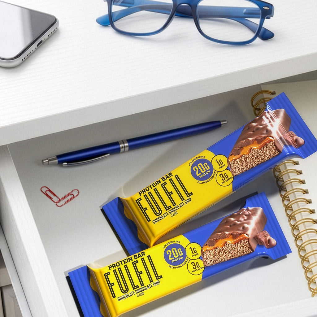 FULFIL Chocolate Chocolate Chip Flavored Protein Bars, 1.94 oz (12 Count)