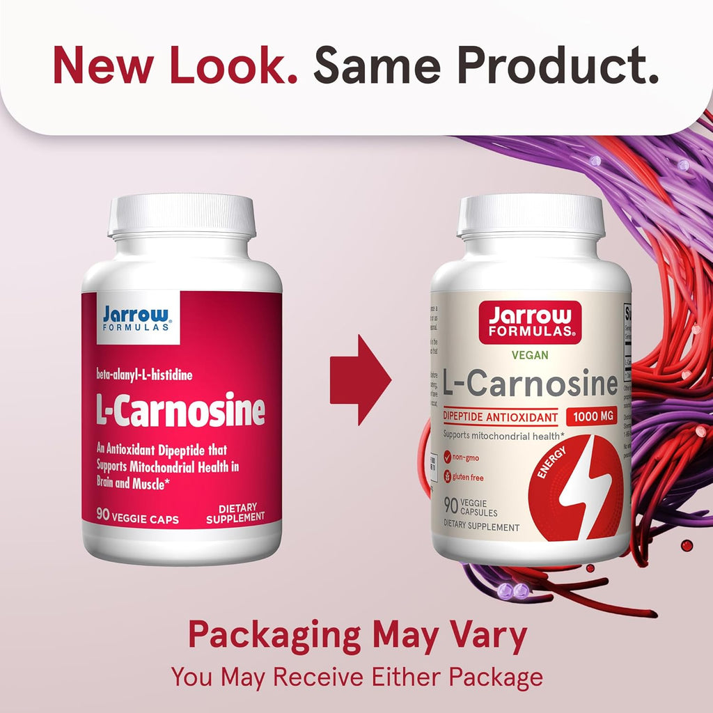 Buy now Jarrow FormulasÂ® L-Carnosine Dipeptide Antioxidant 1000 mg, Dietary Supplement, Antioxidant Support for Mitochondrial Health, 90 Veggie Capsules, Up to 45 Day Supply at indiglob india