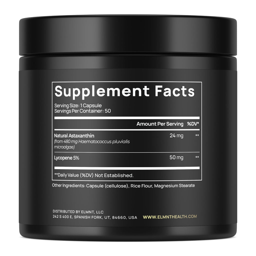 Astaxanthin 24mg + Lycopene 50mg Clinical Strength Carotenoids Skin Supplement w. 100% Natural from MicroAlgae - Best Astaxanthin Supplements for Skin Health & Pigmentation - Astaxantina