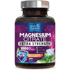 Magnesium Citrate 1000mg Per Serving - Max Absorption Magnesium Powder Capsules for Muscle, Nerve and Heart Health Support, High Absorption Citrate Complex, Gluten Free, Non-GMO - 120 Capsules