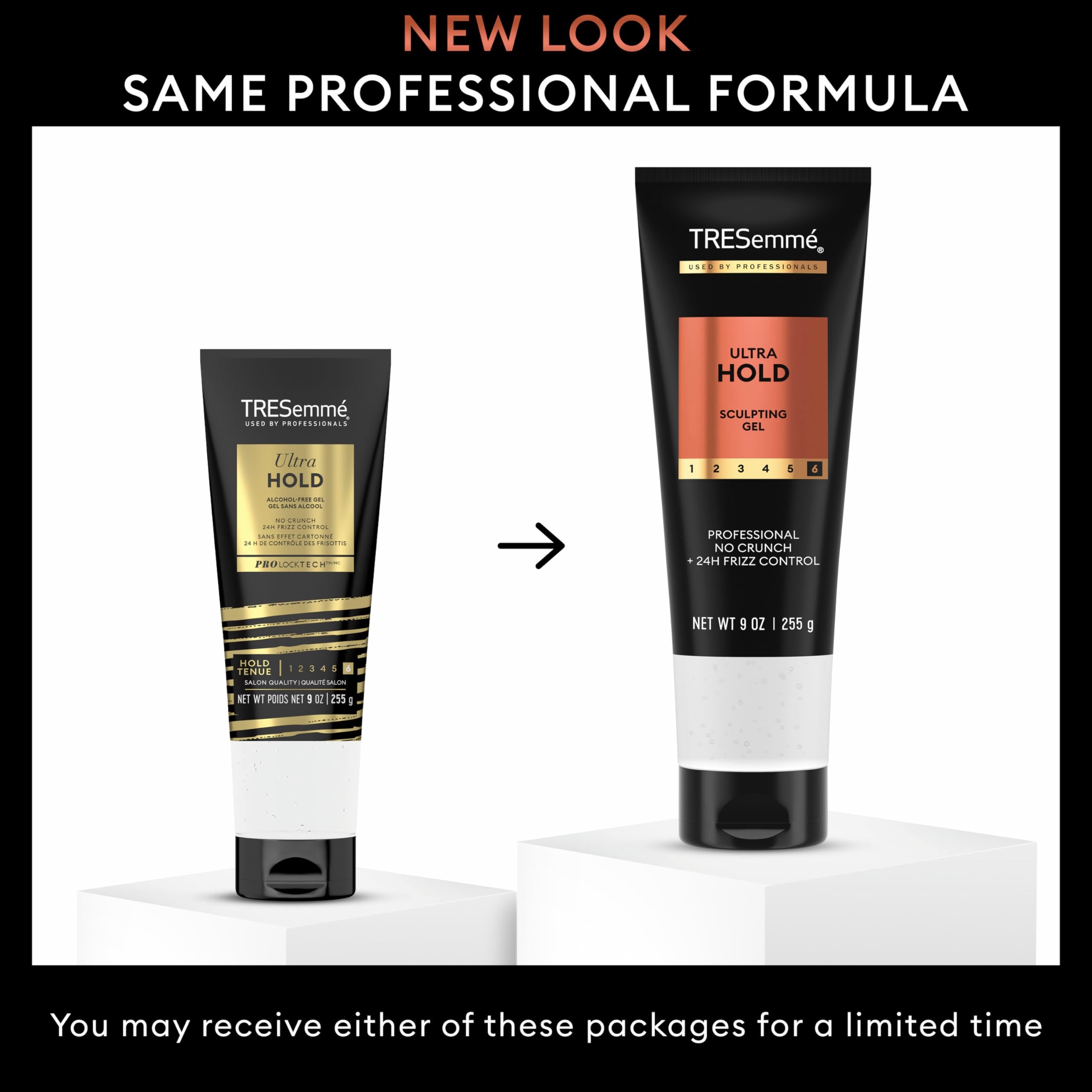 TRESemmé Hair Gel Ultra Hold Maximum Hold 24H Frizz Control 9 oz | For frizz-prone hair, Helps moisturize & add shine, Sculpting, Ultra strong hold, Humidity protection