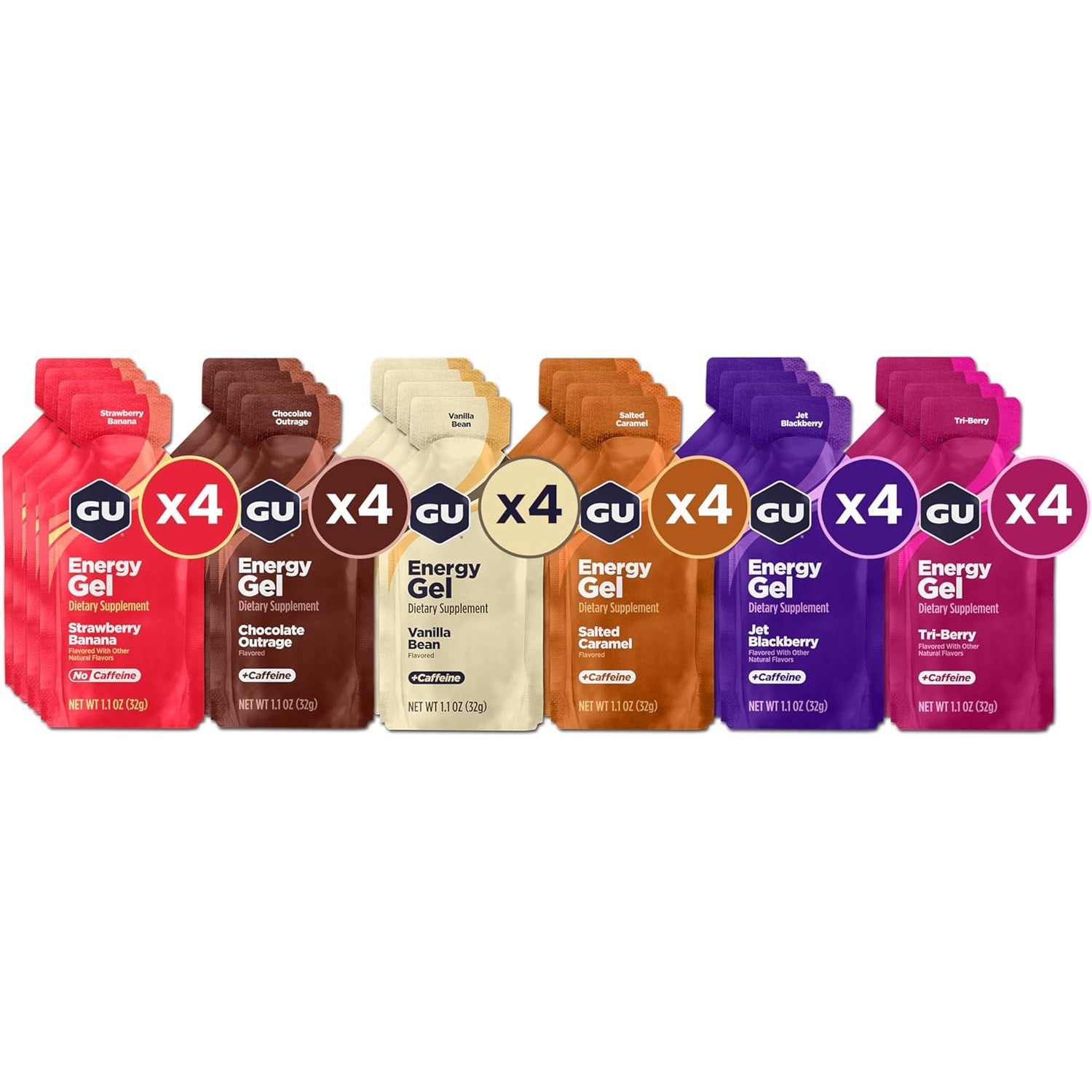 Buy now GU Energy Original Sports Nutrition Energy Gel, Vegan, Gluten-Free, Kosher, and Dairy-Free On-the-Go Energy for Any Workout, 8-Count, Tri-Berry Assorted Flavors 24 Count (Pack of 1) at indiglob india