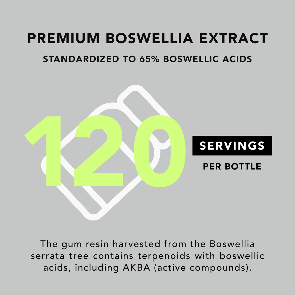 AMANDEAN Boswellia Serrata Extract Capsules 65%, Frankincense, 500mg, 120ct