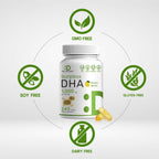 DHA Supplements | 240 Softgels, Burpless, Lemon Flavor, DHA 1000mg + EPA 500mg, Wild Caught Fish, Rich in Omega-3s, Mercury Free, Non-GMO, Support Brain Heart & Joint Health