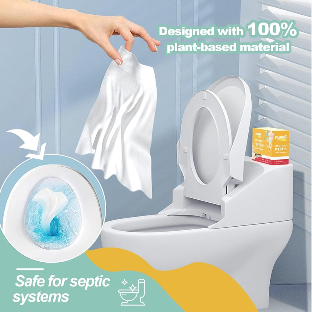 Buy now Flushable Butt Wipes Individually Wrapped Feminine Wipes for Women & Adults with Jasmine Scent, Vitamin-E & Aloe for at-Home Use (65 Count, pack of 3) at indiglob india