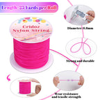 Nylon String for Bracelets, Cridoz 20 Rolls Chinese Knotting Cord Nylon Beading Thread for Kumihimo, Braided Bracelets, Beading, Necklaces, Macrame Craft, Wind Chime, Jewelry Making