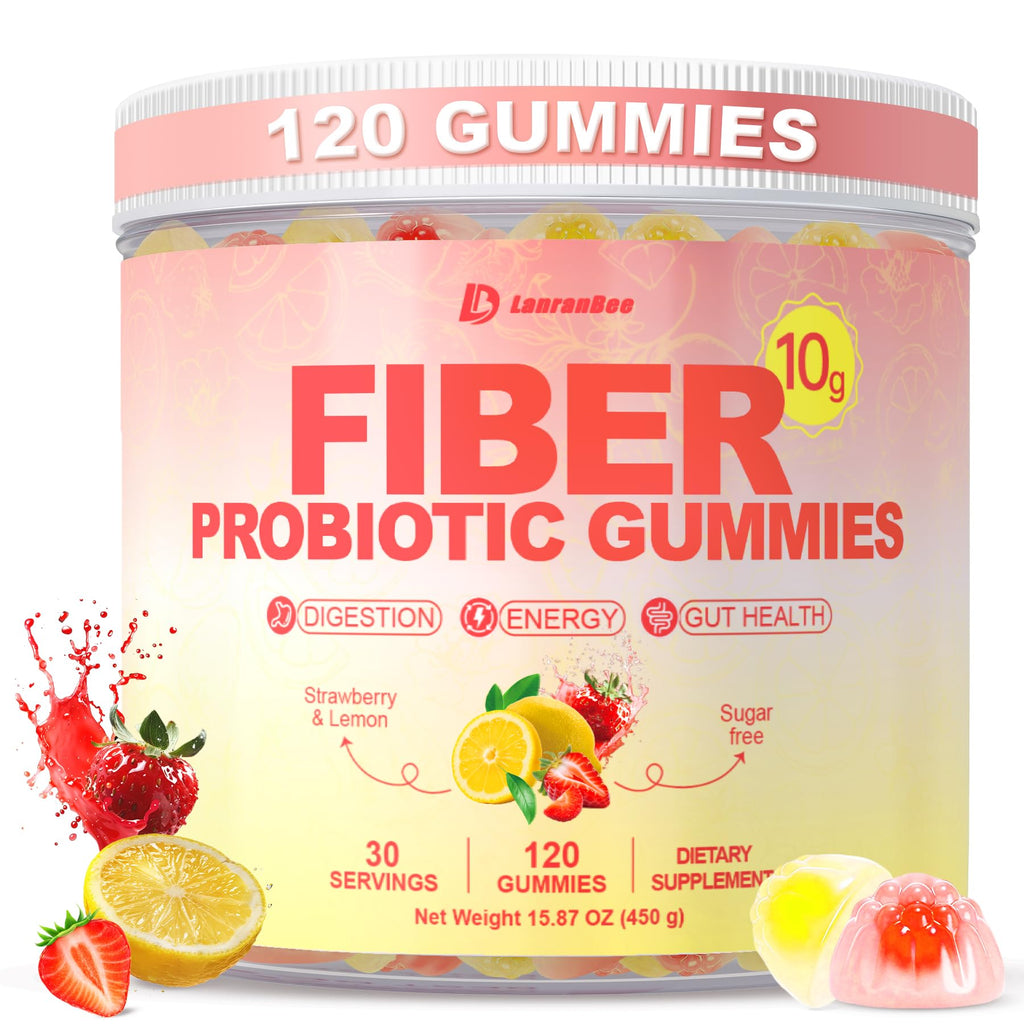 10g Fiber Gummies for Adults & Women Sugar Free High Fiber Supplement | with Probiotics, Organic Super Greens & Digestive Enzymes, Supports Gut Health, Energy & Regularity, Vegan, 120 Count