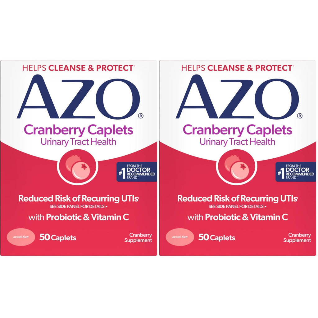 AZO Cranberry Pills for Urinary Tract Health for Women & Men, 50 Caplets | Made with Pacran Cranberry Powder, Sugar-Free Caplets, Bladder Support, 1 Serving Equals 1 Glass of Juice