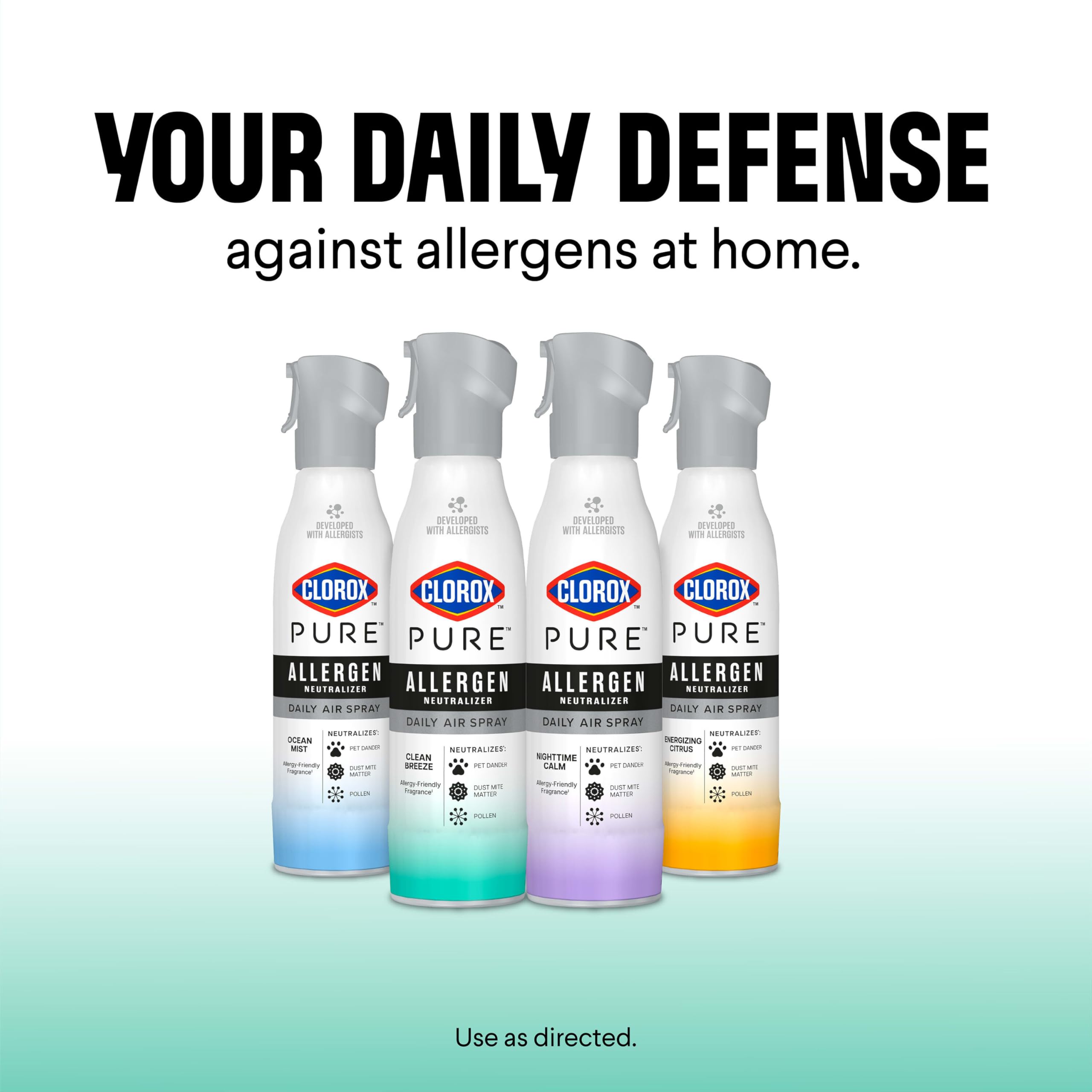 Buy now Clorox PURE Allergen Neutralizer Daily Air Spray, Clean Breeze, 8 Ounces at indiglob india