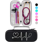 Buy now BOVKE Stethoscope Case for 3M Littmann Classic III, Lightweight II S.E, MDF Acoustica Deluxe Stethoscopes - Extra Room for Medical Bandage Scissors EMT Trauma Shear and LED Penlights, Black Black at indiglob india