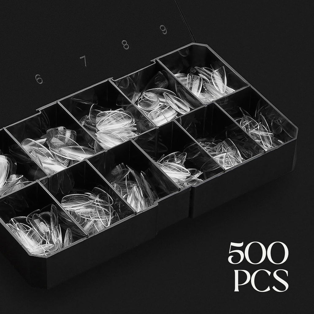 Apres Gel-X® Soft Gel Tip Box | Natural Almond | 500pc Nail Tips, 11 Sizes 00-9, Premium Quality (Natural Almond Medium)