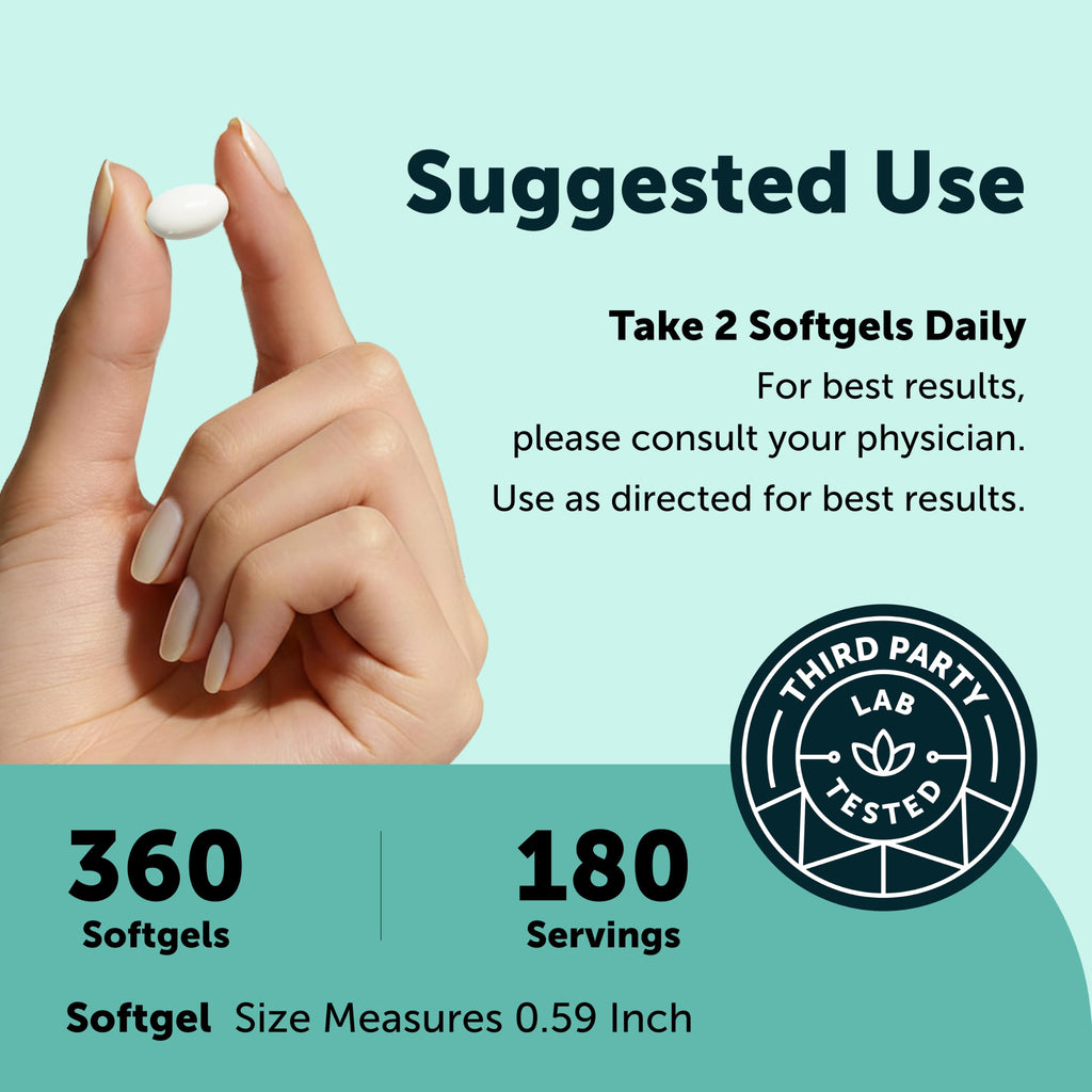 Micro Ingredients L-Tyrosine 500 mg Per Serving with Omega-3, 360 Softgels