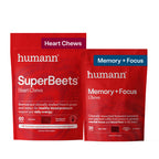 HumanN Memory + Focus Chews, Cognitive, Blueberry Pomegranate Flavor, 30 Ct | Mental Alertness, Non-GMO, Clinically Studied Nootropics, Fermented Resveratrol & Beet Juice Powder, For Adults, Made in USA