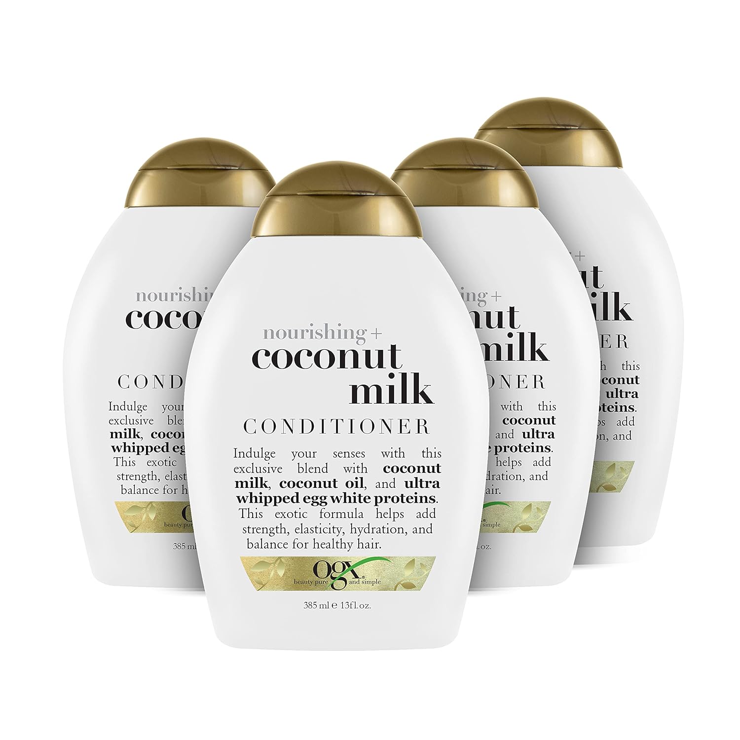 Buy now OGX Nourishing + Coconut Milk Moisturizing Shampoo, Hydrating & Restoring Shampoo Moisturizes for Soft Hair After the First Use, Paraben-Free, Sulfate-Free Surfactants, 13 fl. oz 13 Fl Oz (Pack of 4) Conditioner Multipack at indiglob india