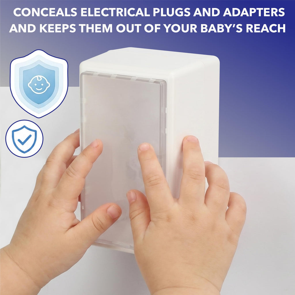 Bates- Baby Safety Outlet Cover Box, Locking Baby Proof Outlet Covers