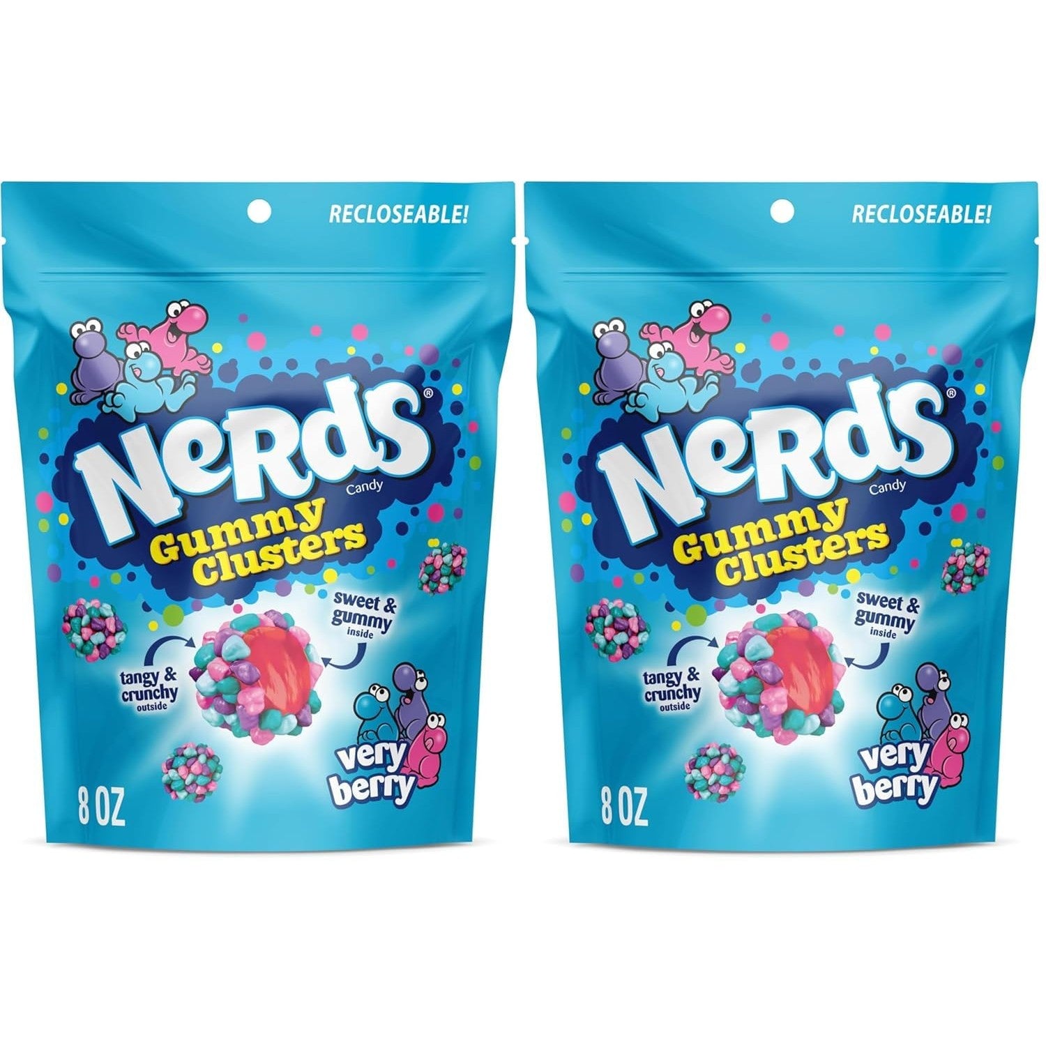 Buy now NERDS Gummy Clusters Candy, Rainbow, Crunchy and Gummy, 8 oz Very Berry 8 oz (Pack of 2) at indiglob india