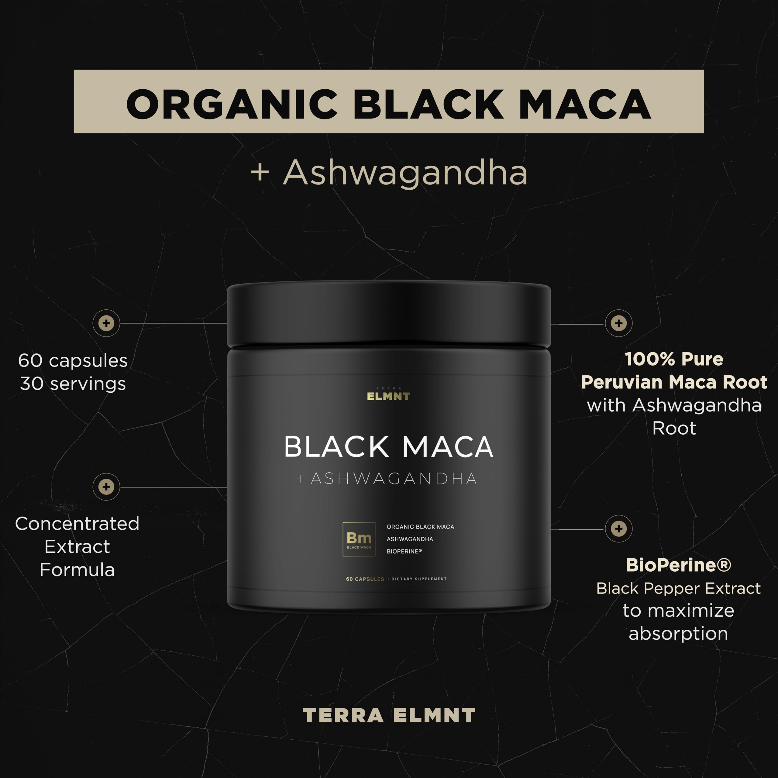40x Strength Organic Black Maca Root with 15:1 Ashwagandha for Men | #1 Highest Potency Black Maca Root Capsules for Men 40:1 Extract - 100% Pure Maca Peruana Gelatinized Maca Root Powder Pills