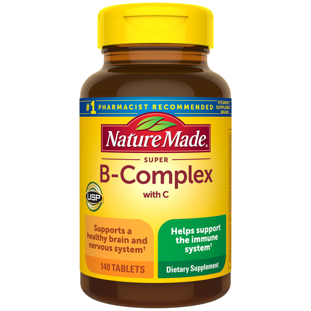 Buy now Nature Made Super B Complex with Vitamin C and Folic Acid, Dietary Supplement for Immune Support, 140 Tablets, 140 Day Supply at indiglob india