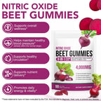 Super Beetroot Gummies, 8 in 1 Beet Root 4,000mg with Grape Seed Extract & CoQ10, Sugar Free - 90 Count (1)