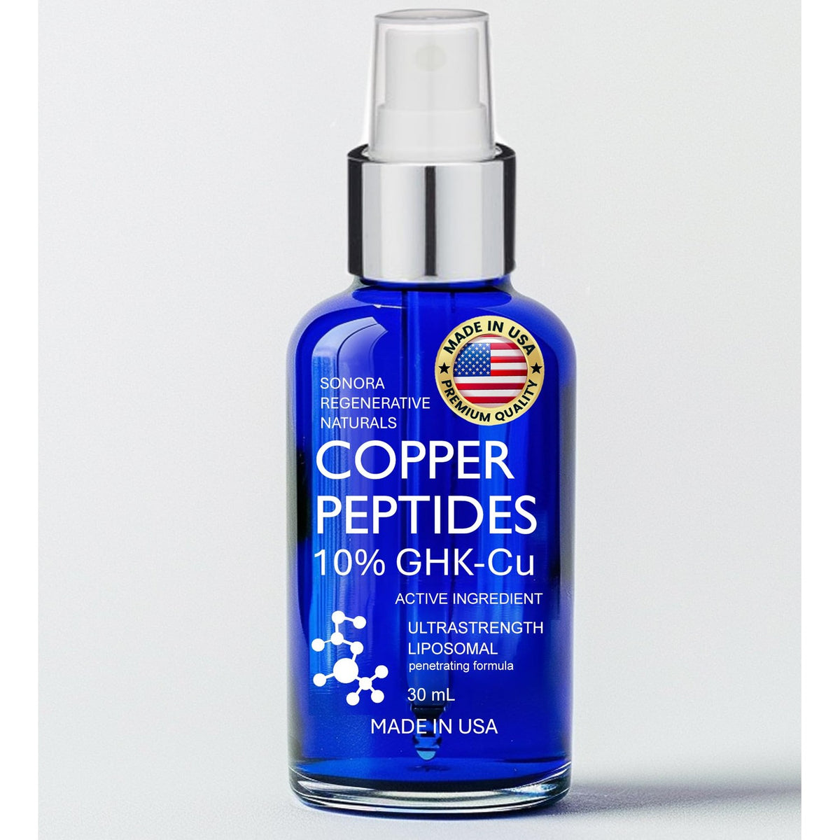 Copper Peptides for Hair Growth - Ultrastrong 10% Copper Peptide Active Ingredient - 99% Purity GHK-Cu Copper Peptide for Hair - Liposomal for Maximum Absorption - MADE IN USA