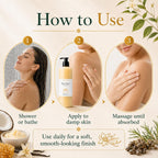 Bees Body Serum for Crepey Skin, Waterless Wet Skin Body Oil with Avocado, Castor & Coconut Oils, Shea Butter & Beeswax, Sweet Vanilla After Shower Body Moisturizer, 8 fl oz