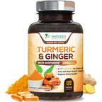 Turmeric Curcumin Supplement - 95% Curcuminoids with Organic Turmeric & Ginger, BioPerine Black Pepper Extract for Best Absorption, Natural Vegan Joint Support, Non-GMO, Bottled in USA - 240 Capsules