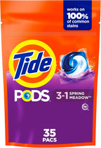 Buy now Tide PODS Laundry Detergent Soap Pods, Spring Meadow, 37 Count (Pack of 3 Bag Value Pack), Total 111 Count, HE Compatible at indiglob india