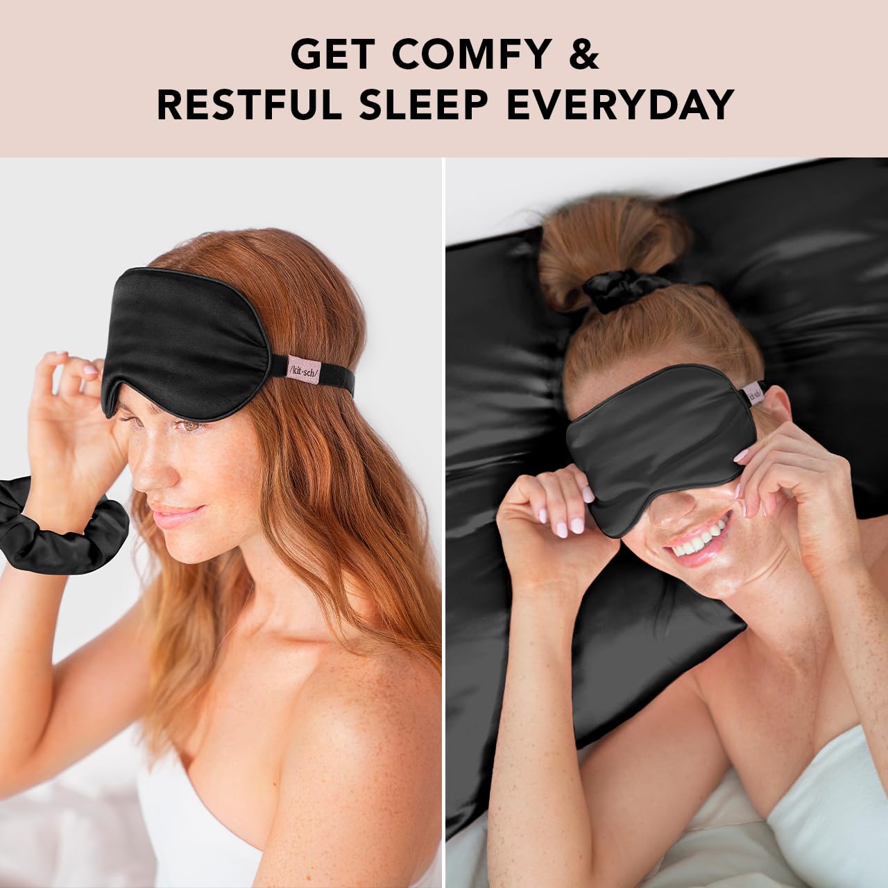 Buy now Kitsch Weighted Satin Sleep Mask - Weighted Eye Masks for Sleep and Travel - Lavender Sleeping Mask for Women and Men - Light Blocking, Adjustable Strap, Ultra-Soft (4.1oz/116g) at indiglob india