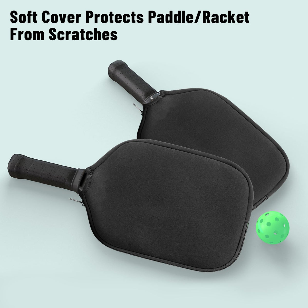 2 Pcs Pickleball Paddle Covers, Universal Case Size Racket Sleeve Paddle Storage Bag Compatible with Most USAPA Standard and Elongated Pickball Paddles