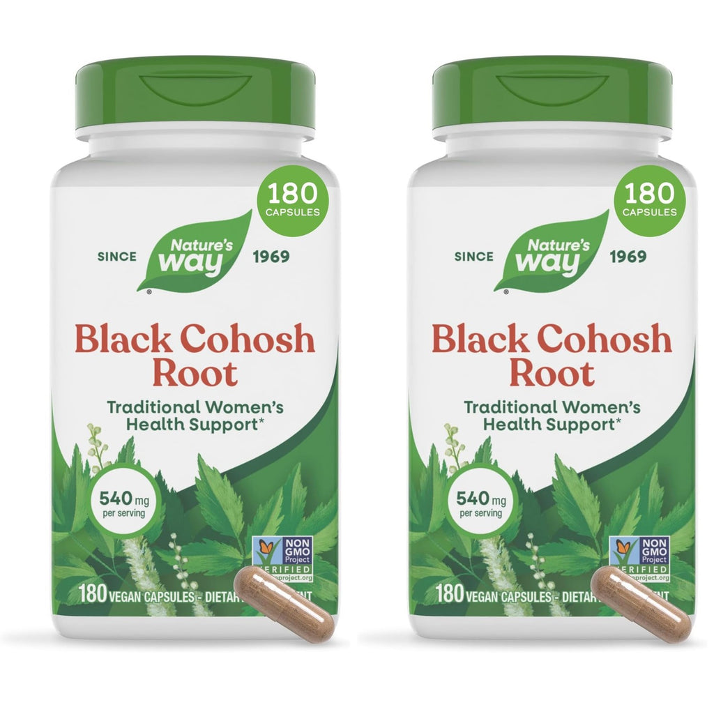 Nature's Way Herbs Black Cohosh Root Capsules, Vegan, 100 Count | Traditional Women’s Herbal Supplement*, Cimicifuga Racemosa Root, Non-GMO Project Verified, Vegan Capsules