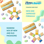 Flowcheer Foaming Hand Soap refill pack features a mix of new and old packaging with vibrant colors, displaying an improved formula.