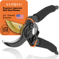 Gerossi Premium Bypass Pruning Shears for Gardening, 7" Heavy Duty Pruners