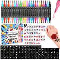 Temporary Tattoos Body Markers 24 Count 50 Temporary Tattoo Stickers 82 Stencils Skin Pens for Teen Girl Gifts Trendy Stuff Cool Birthday Gift Ideas Teens 12 13 14 15 16 17 18 Girls & Adults