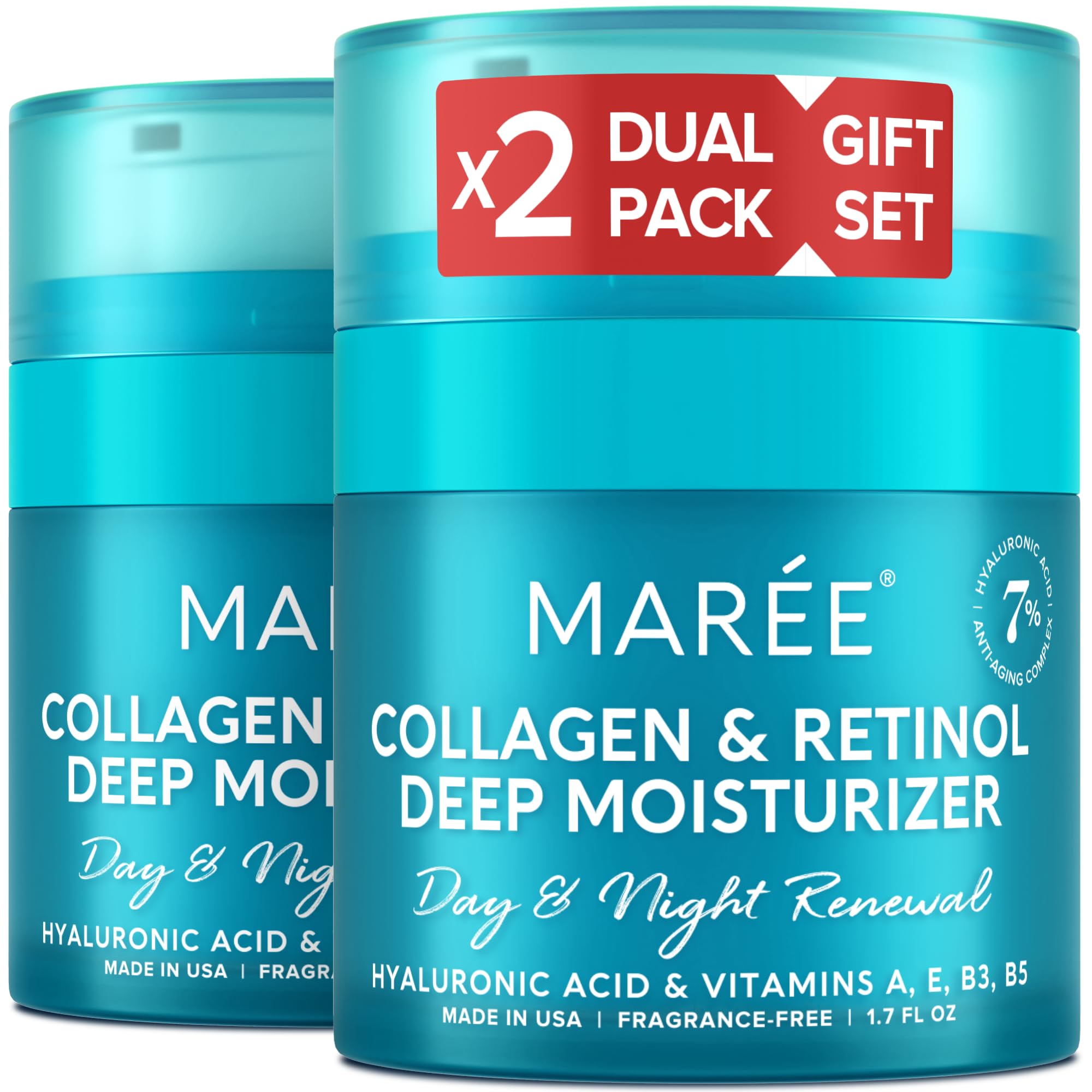 MAREE Face Moisturizer Retinol Cream for Face – Daily Wrinkle Cream for Women – Anti-Aging Face Cream – Facial Moisturizer with Collagen – Crema Hidratante Para la Cara for Skin Tightening