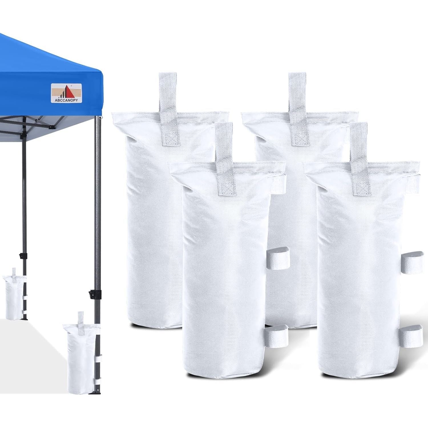 Buy now ABCCANOPY Canopy Weights Set of 4-120LBS Sand Bags for Pop up Tent, Weight Bags for Outdoor Gazebo, Trampoline, Pergola, Blue (Without Sand) 150lbs White at indiglob india