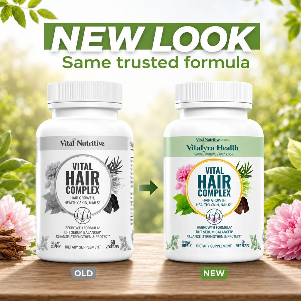 VITAL NUTRITIVE Biotin Hair Growth Vitamins - Hair, Skin & Nails Supplement | Biotin&Vitamin B Complex Blend, Thicker, Stronger Hair, Skin and Nails, Hormone Free, Gluten Free, Non-GMO, 60 Count