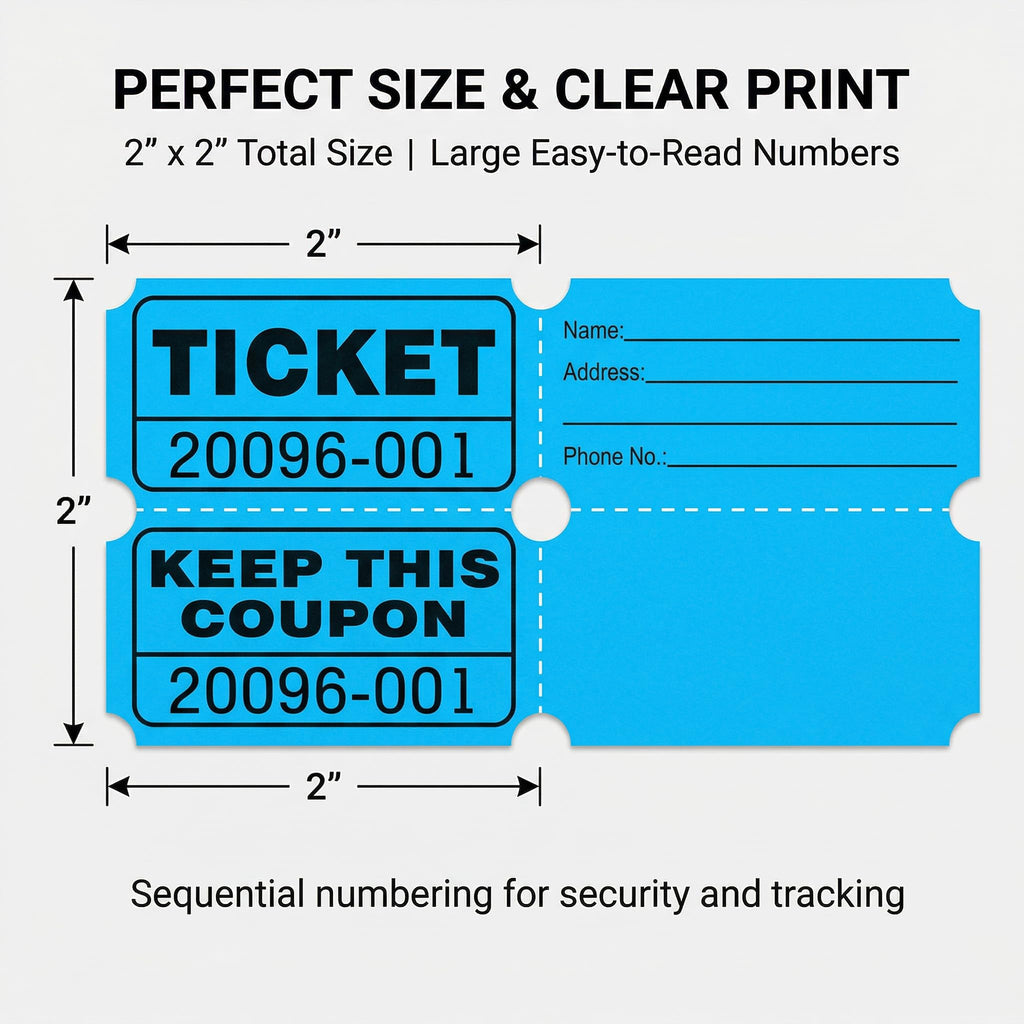 XXINMOH 4000 Pairs Double Raffle Tickets – 4 Assorted Colors (Pink, Blue, Red, Purple) – 1000 Pairs per Roll for Carnival, Fundraiser, Party, Event, Classroom, Lottery Drawing Prize Tickets for Raffle