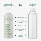 EcoTools Makeup Brush Cleanser + Sponge Shampoo, Fragrance-Free, 8 Fl Oz | Cleaner brushes and sponges, makeup brush soap for daily washing, beauty blender cleaner, plant based, sulfate free