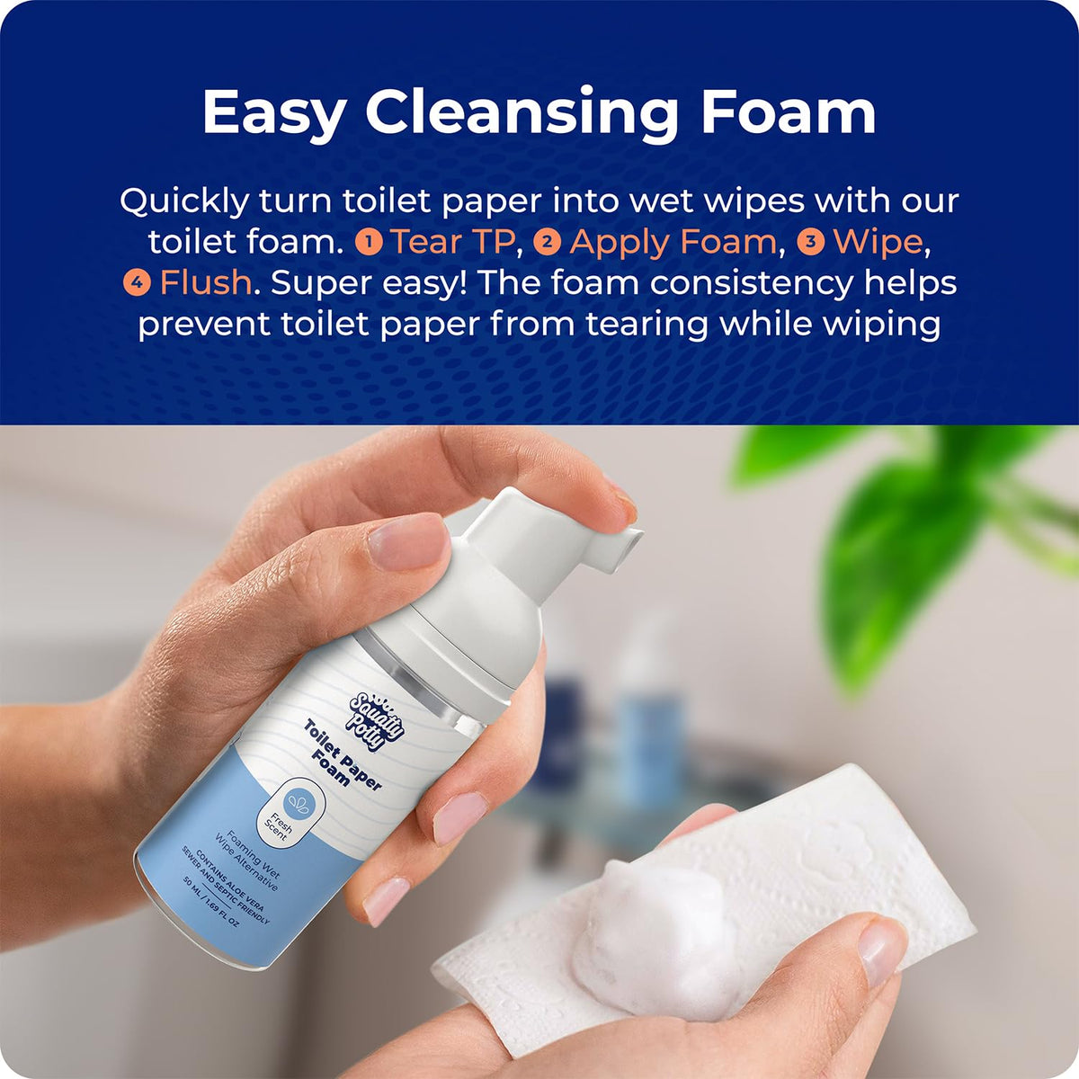 Squatty Potty Toilet Paper Tissue Paper Foam - 2 Pack, 50 ml, 1.69 Fl Oz