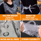 Disposable Aprons (50 Count), Plastic apron for Painting Party, Cooking, Housework, Picnic etc.