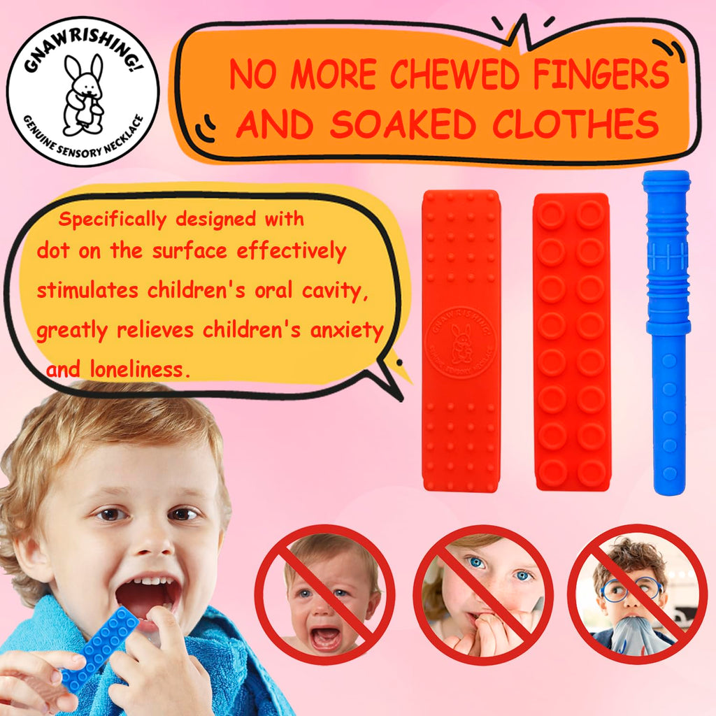6 Pack Chew Necklaces for Sensory Kids, Chewy Toys for Kids Autism ADHD