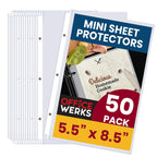 Mini Sheet Protectors 50 Pack, 5.5 x 8.5, Heavyweight for 3 Ring Binder
