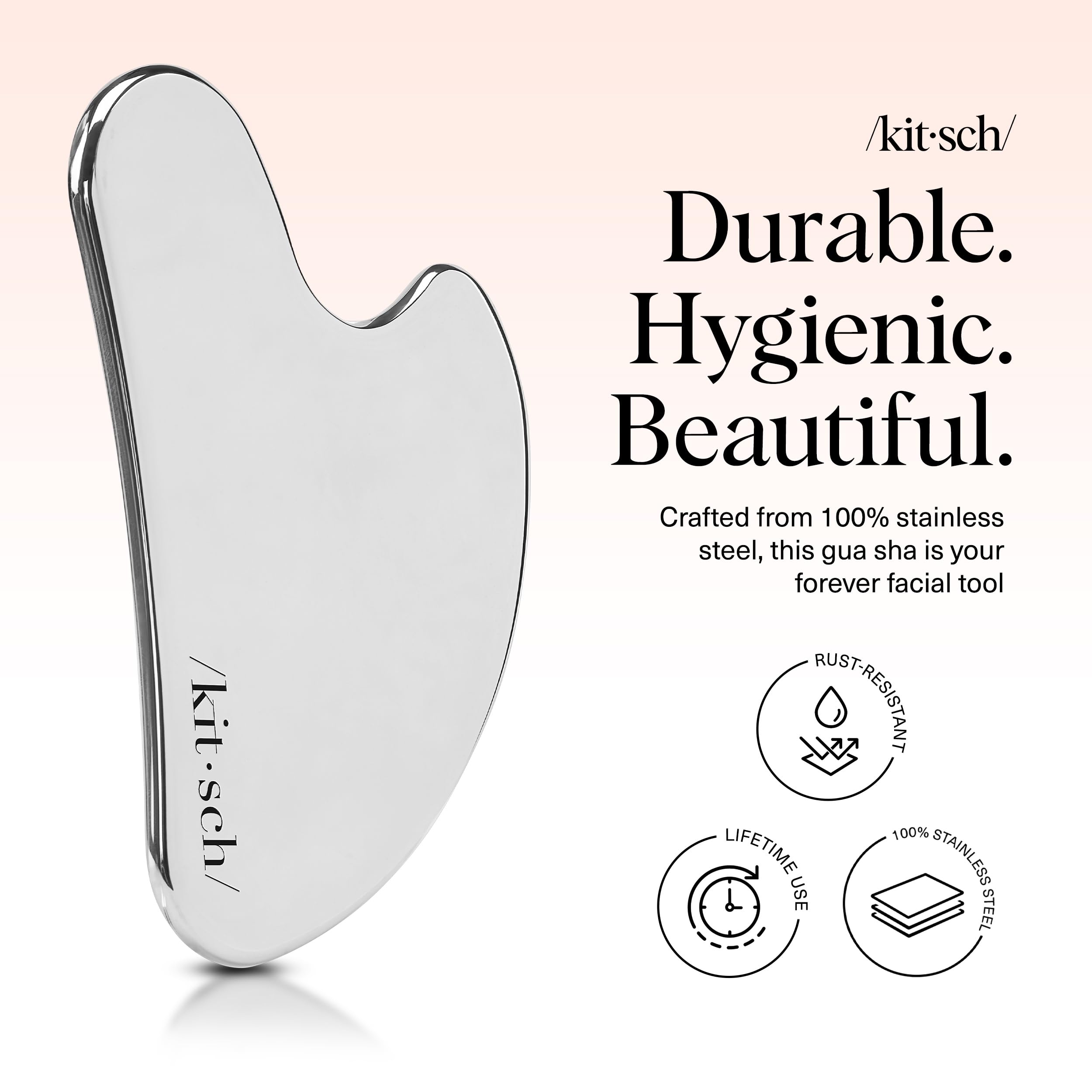 Buy now Kitsch Stainless Steel Gua Sha Facial Tools - Guasha Tool for Face, Face Sculpting Tool, Jawline Shaper, Double Chin Reducer, Body Gua Sha Tools, Lymphatic Drainage Massager, Facial Skin Care - Silver at indiglob india